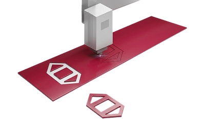 Laserschneiden individueller Konturen aus Klebeband