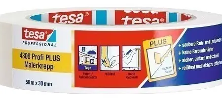 tesa® 4306 Profi PLUS Nastro adesivo per pittori - unilaterale, Carta, Gomma naturale - Illustrazione 28437